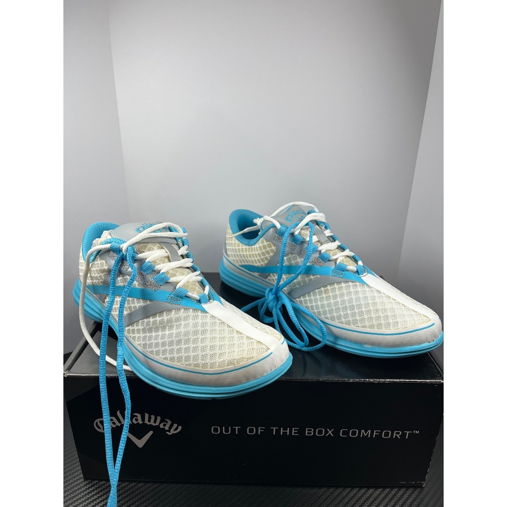 Callaway Womens Sky Solaire SE Golf Shoes White‎ Blue Size 6 W48916